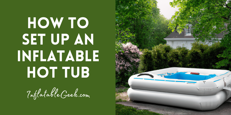 Picture of an inflatable hot tub in a backyard - How to Set Up an Inflatable Hot Tub